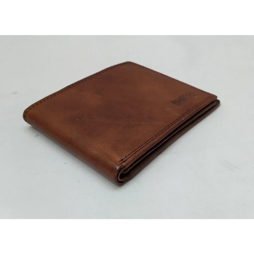 Kenneth Cole Reaction Brown Leather Credit Card Bifold Wallet - NEW